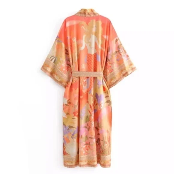 SOLD OUT Mermaid Dreams Boho Kimono Duster Robe Coverup - Picture 11 of 15